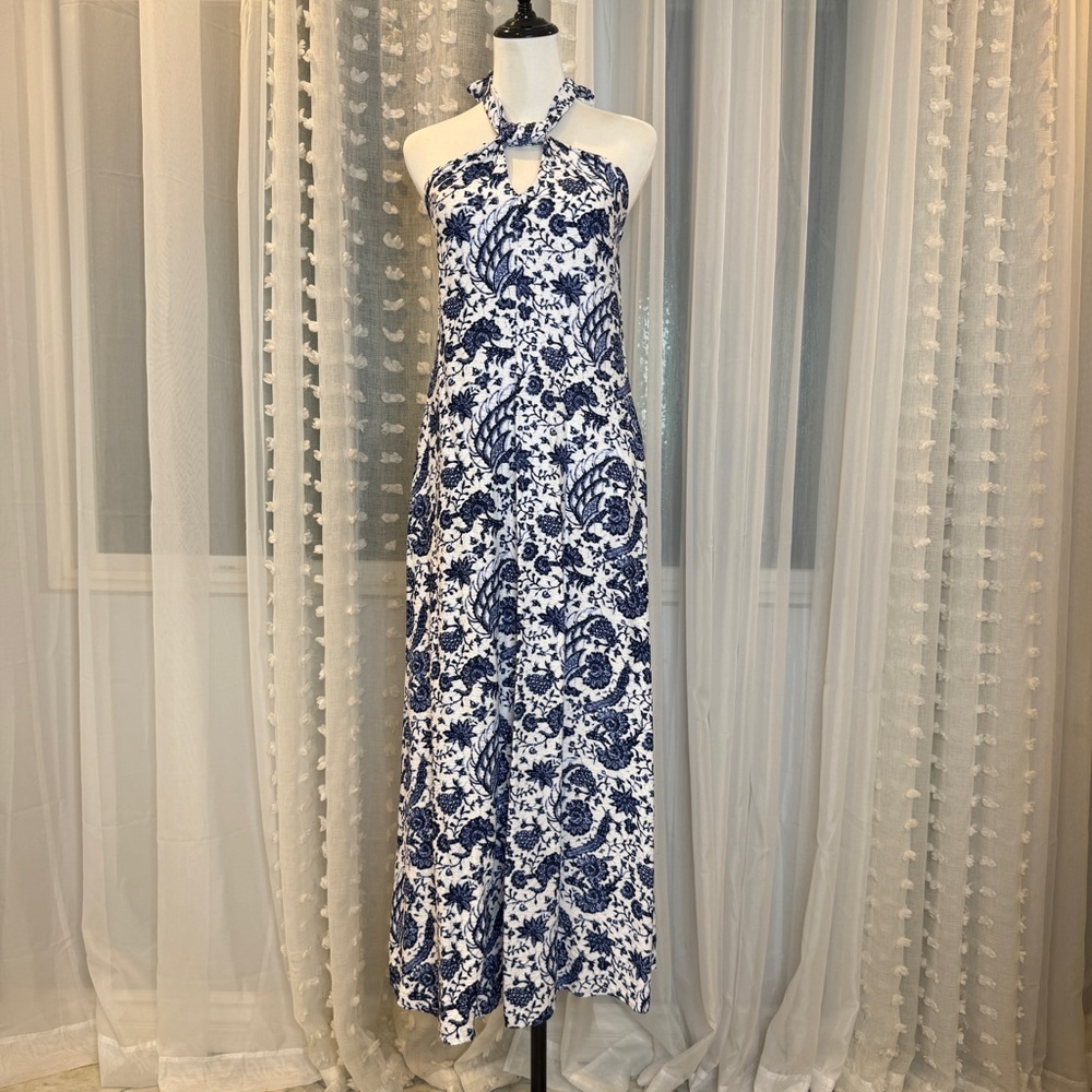 INC International Concepts Blue and White Floral Maxi Dress
